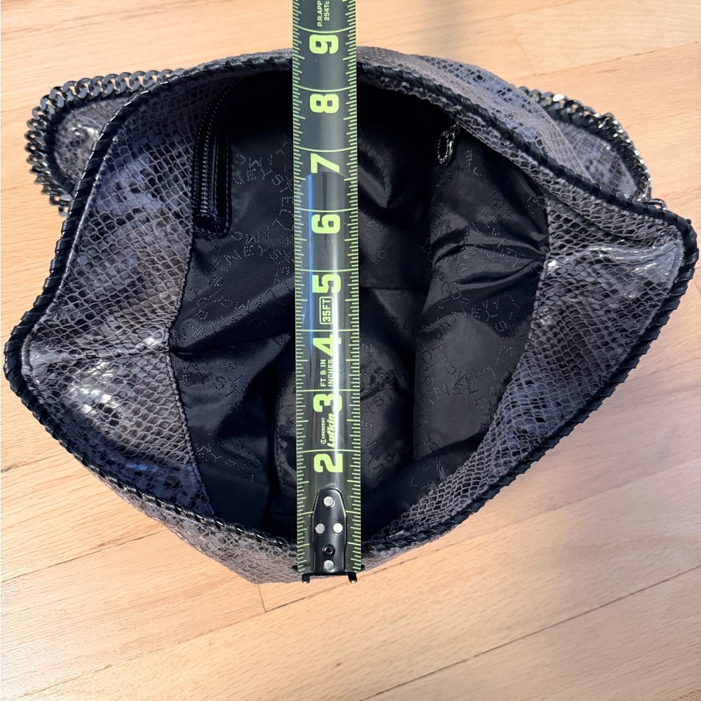 Stella McCartney Snake-Embossed Chain Shoulder Bag - Black - Picture 9 of 9
